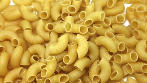 Dry macaroni pasta pieces