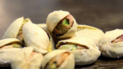 Pistachios in their opened shells